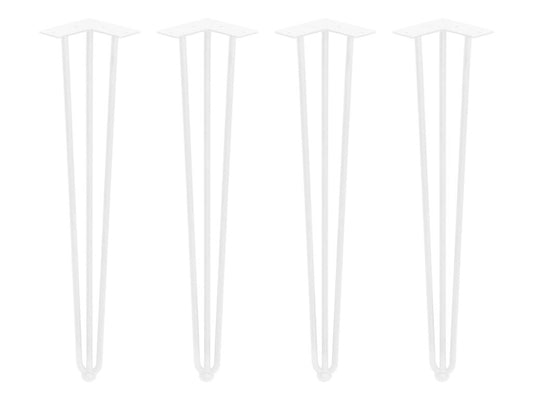 Emuca Set of 4 Hairpin legs with 3 rods for table, height 710mm, Steel, White painted