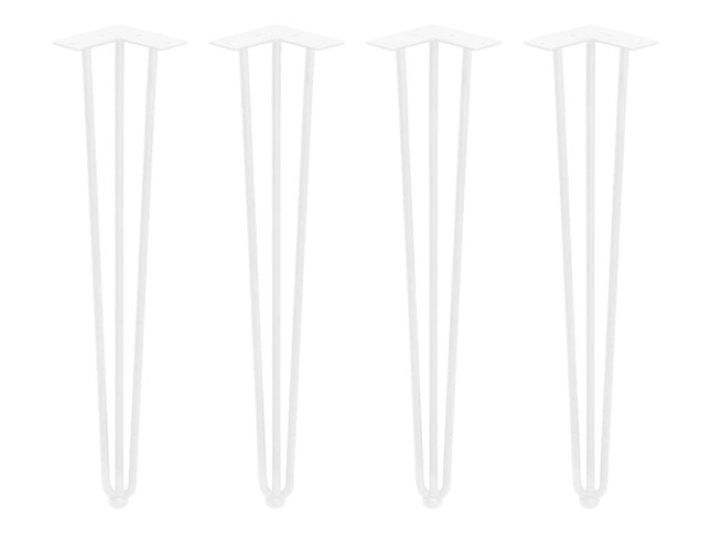 Emuca Conjunto de 4 pés Hairpin com 3 varões para mesa, altura 710 mm