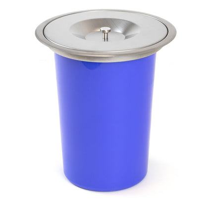 Emuca Cubo de basura empotrable para encimera de cocina Recycle, 1 vaso extraíble de 5/7 litros, Acero inoxidable y Plástico