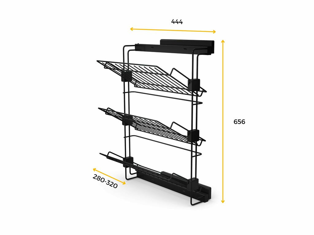 Removable side shoe rack, Mocha painted, Steel, 1 pc. 