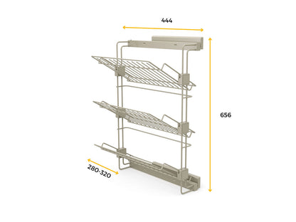 Removable side shoe rack, Mocha painted, Steel, 1 pc. 