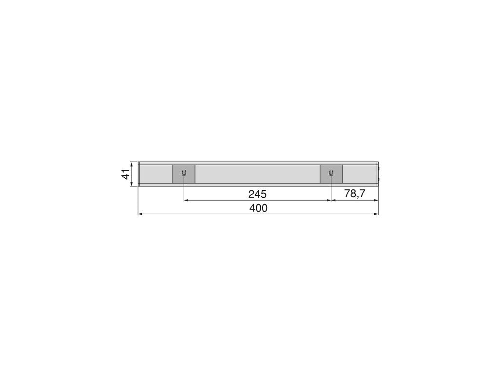 Emuca Kaus USB rechargeable LED wall light with proximity touch sensor, L600mm, Plastic and Aluminium, Matt anodized