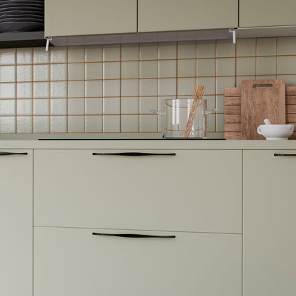 20 tiradores para mueble Varna, L181mm, intereje 160mm, Negro