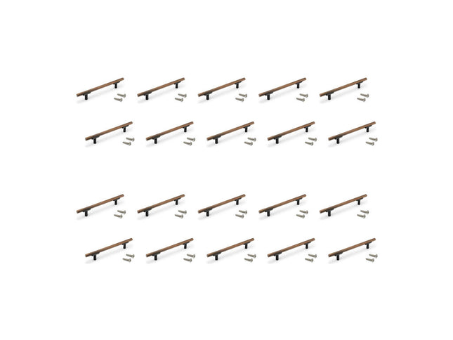 Emuca Lote de 20 tiradores para mueble Riad, L168mm, intereje 128mm, Aluminio, Bronce