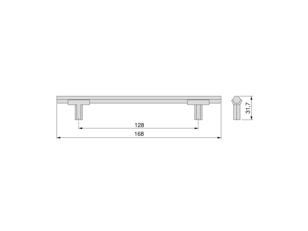 Emuca Lote de 20 tiradores para mueble Riad, L168mm, intereje 128mm, Aluminio, Bronce