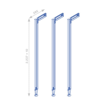 Emuca Lote de 2/3 estructuras Zero con herrajes y perfiles para montaje al suelo y a pared con nivelador circular Gris piedra