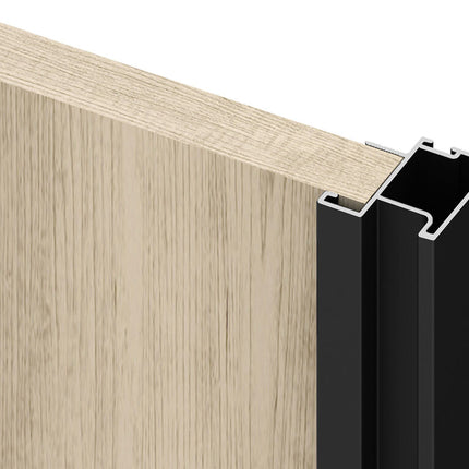 Sistema corredero para armario de 2 puertas con rodadura inferior Placard 74 con tirador Sharp y cierre suave