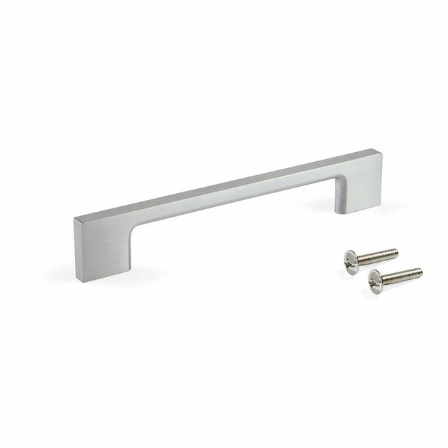 Emuca Set of 20 Montreal furniture handles, 128mm centre distance, Zamak, Satin nickel