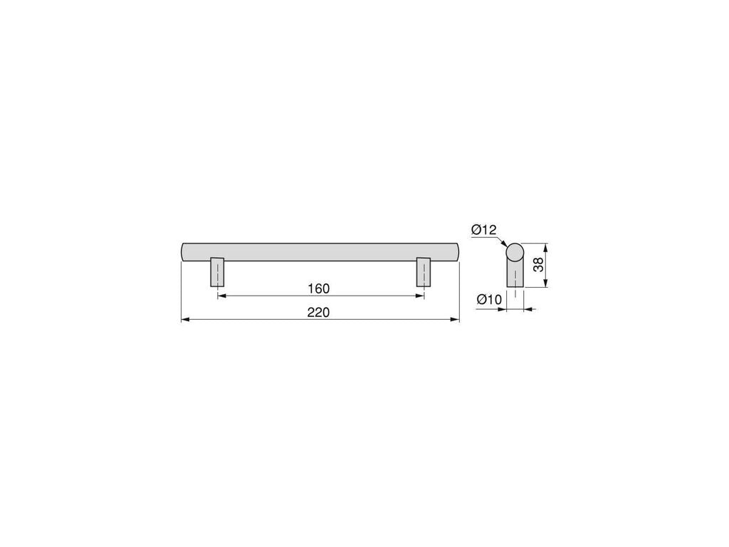 Emuca Lote de 10 tiradores para mueble Miami, Acero inoxidable, negro