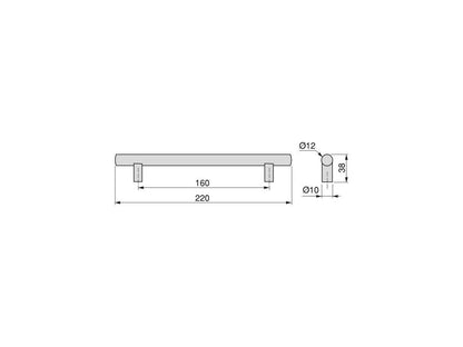 Emuca Lote de 10 tiradores para mueble Miami, Acero inoxidable, negro