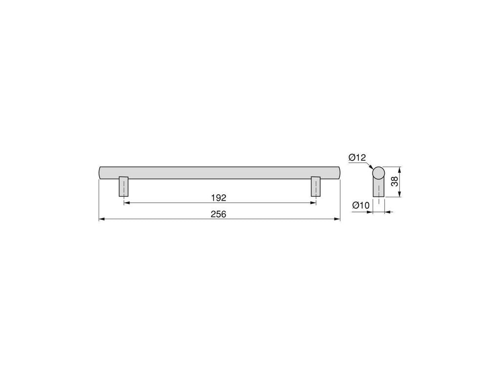 Emuca Lote de 10 tiradores para mueble Miami, Acero inoxidable, negro