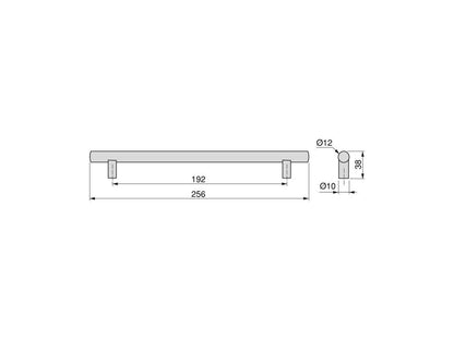 Emuca Lote de 10 tiradores para mueble Miami, Acero inoxidable, negro