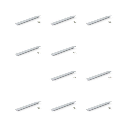 Emuca Lote de 10 tiradores para mueble Palermo, intereje 96/128mm, Aluminio, Anodizado mate
