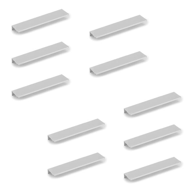 Emuca Set of 10 handles for Setubal furniture, L104mm, centre distance 64mm, Aluminium, Matt anodised