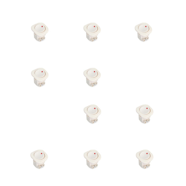 Emuca Set of 10 flush-mount switches D21x21, Plastic, Grey
