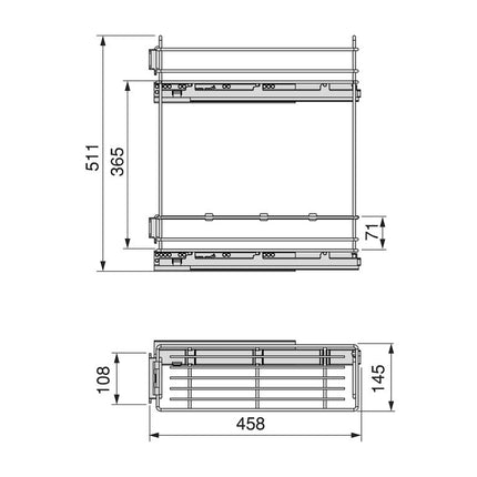 Emuca TitaneMax removable side bottle rack with soft close, 150mm module, Steel, Anthracite grey
