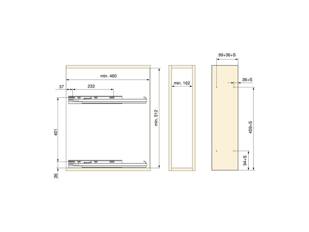 Emuca TitaneMax removable side bottle rack with soft close, 150mm module, Steel, Anthracite grey