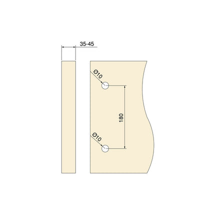 Tirador para puertas correderas colgadas de madera Pasadena, Longitud 240 mm, Intereje 180 mm, Acero, Negro