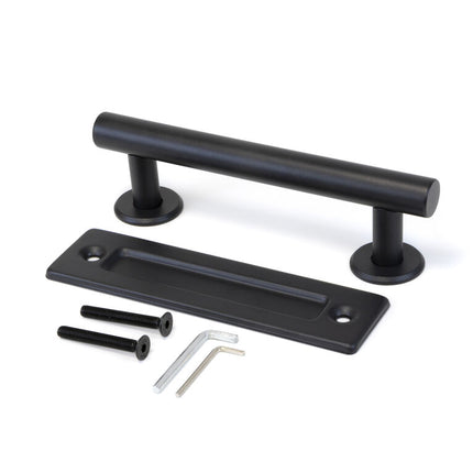 Tirador para puertas correderas colgadas de madera Pasadena, Longitud 240 mm, Intereje 180 mm, Acero, Negro