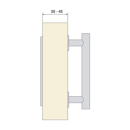 Tirador para puertas correderas colgadas de madera Pasadena, Longitud 240 mm, Intereje 180 mm, Acero, Negro