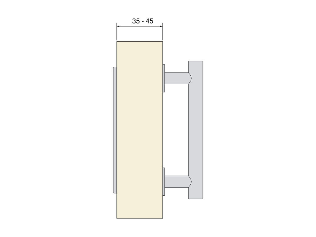 Tirador para puertas correderas colgadas de madera Pasadena, Longitud 240 mm, Intereje 180 mm, Acero, Negro