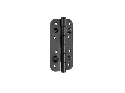 Emuca Set of 5 security hinges for doors, 150x80mm, anti-lever hinges with rounded edges, without trim, Steel, Black