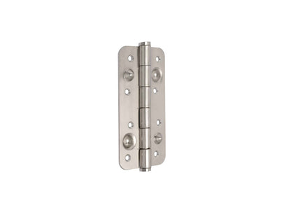 Emuca Set of 5 security hinges for doors, 150x80mm, anti-lever hinges with rounded edges, without trim, Steel, Black