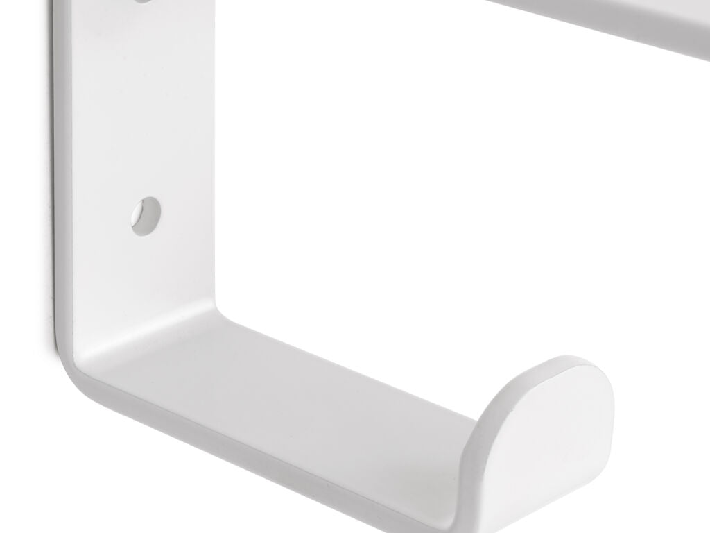 Juego de soportes para estante de madera Shelf con colgador integrado, Acero