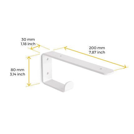 Juego de soportes para estante de madera Shelf con colgador integrado, Acero