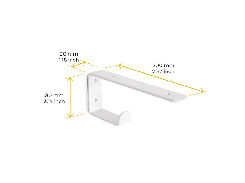 Juego de soportes para estante de madera Shelf con colgador integrado, Acero