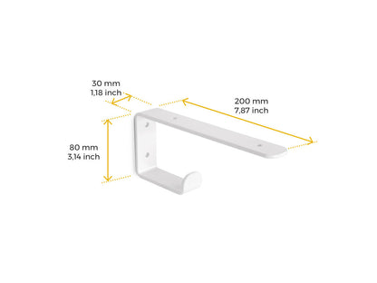 Juego de soportes para estante de madera Shelf con colgador integrado, Acero