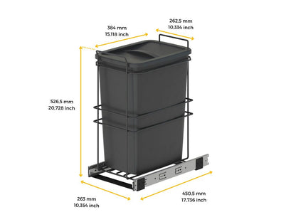 Emuca Contenedor de reciclaje extraíble Recycle 2x35L