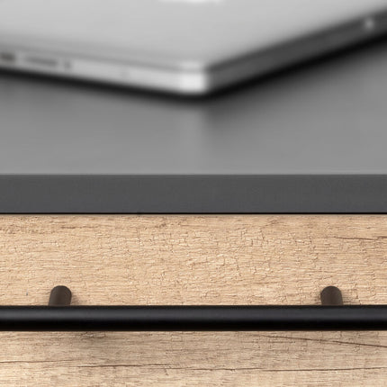 Emuca Lote de 10 tiradores para mueble Orlando, Acero, Níquel/Negro