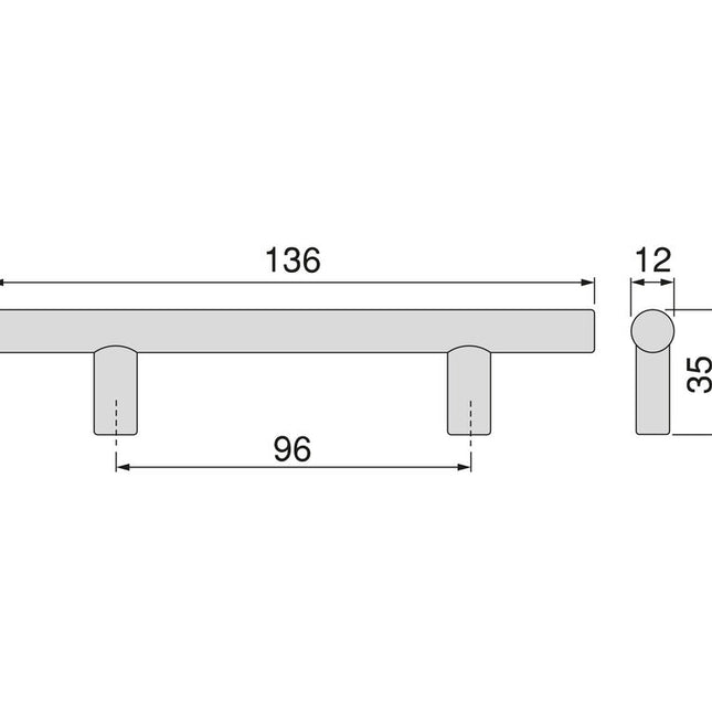 Emuca Set of 10 Orlando furniture handles, Steel, Nickel/Black