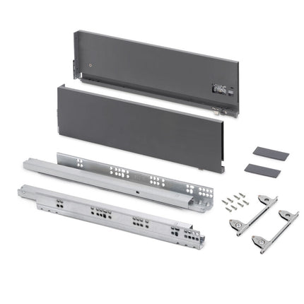 Emuca Cajón exterior Vertex 60kg de altura 178mm, profundidad 500mm, Acero, Gris antracita