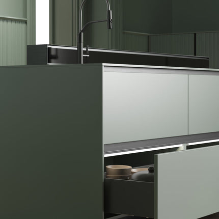 Emuca Cajón exterior Vertex 60kg de altura 178mm, profundidad 500mm, Acero, Gris antracita