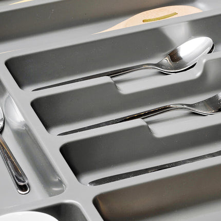 Outlet - x10 Cubertero Optima para cajón Universal, módulo 500mm, Plástico, Gris