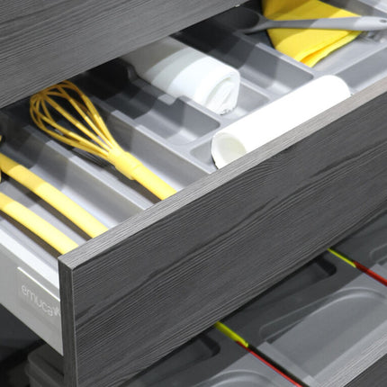 Outlet - x10 Cubertero Optima para cajón Universal, módulo 500mm, Plástico, Gris