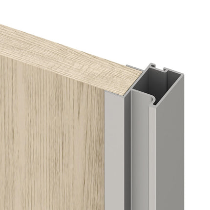 Sistema corredero para armario de 2 puertas con rodadura inferior Placard 74 con tirador Sharp y cierre suave