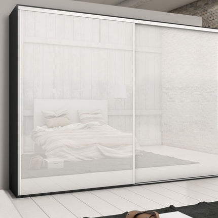 Sistema corredero para armario de 2 puertas con rodadura inferior Placard 74 con tirador Sharp y cierre suave