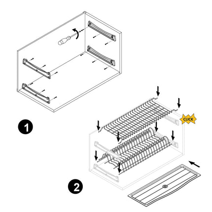 Emuca Escurreplatos Suprastar para módulos altos, Cromado