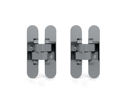 Emuca Set of 2 concealed hinges for passage doors, 180 degrees, painted aluminium