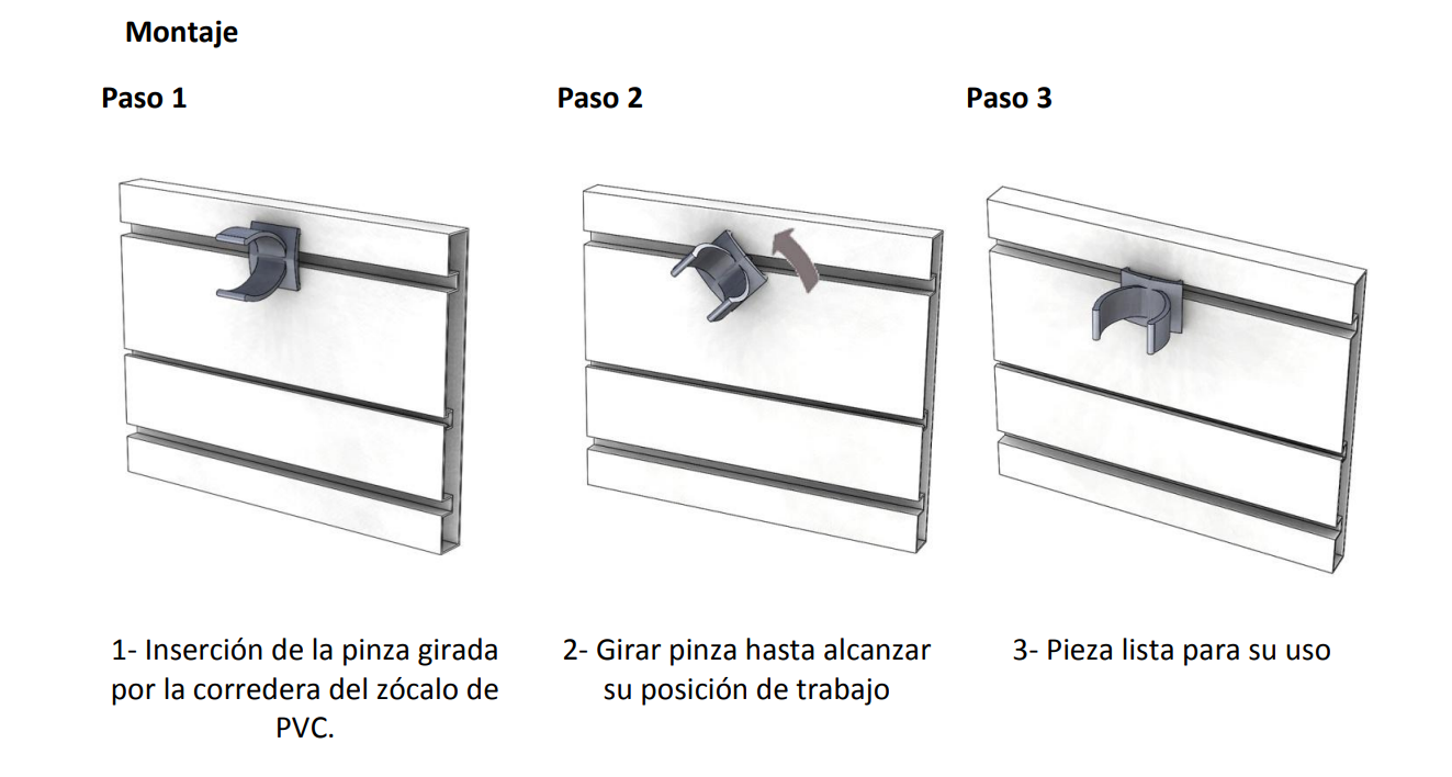 Pinzas para patas, clips de fijacion de rodapies ganchos para zócalos