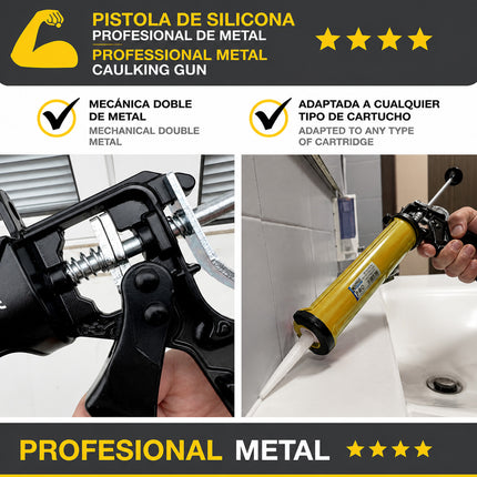 Pistola Silicona Profesional Extrafuerte, Cartuchos 310 ml. Pistola Selladora Silicona, Pistola Calafateo, Pistola Calafatear · Vista 5