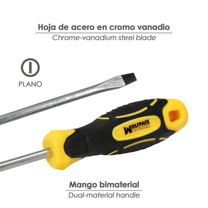 Destornillador Bimaterial Boca Estampada 3x100 mm. · Vista 3