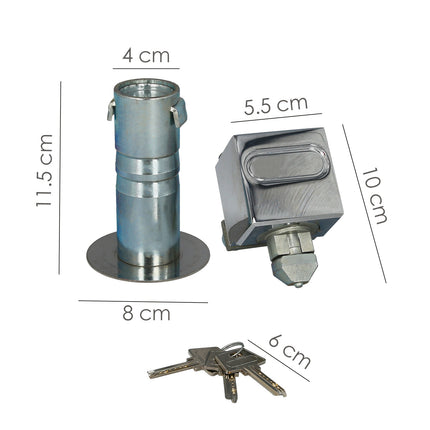 Candado Empotrar Llave Plana C-2 Macho · Vista 2