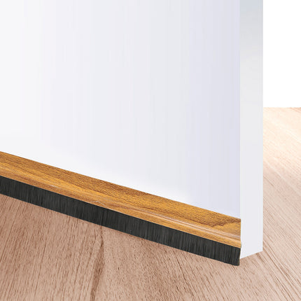 Burlete Puerta Pvc Roble Con Cepillo 1 Metro · Vista 4