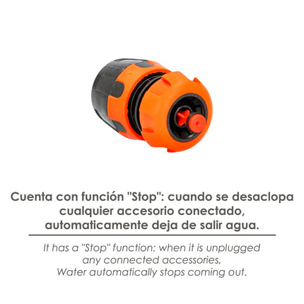 Conector Manguera Soft-Touch 1/2 Con Stop · Vista 3