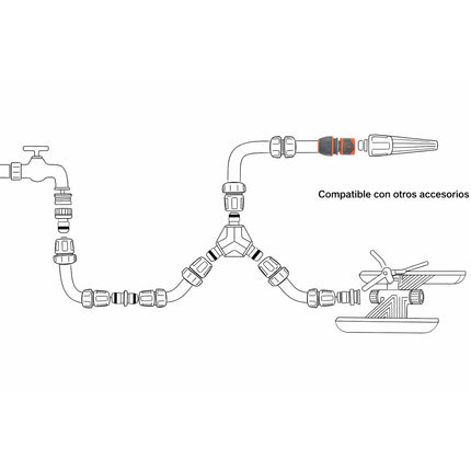 Conector Manguera Plástico Universal 1/2" 5/8" 3/4" · Vista 4