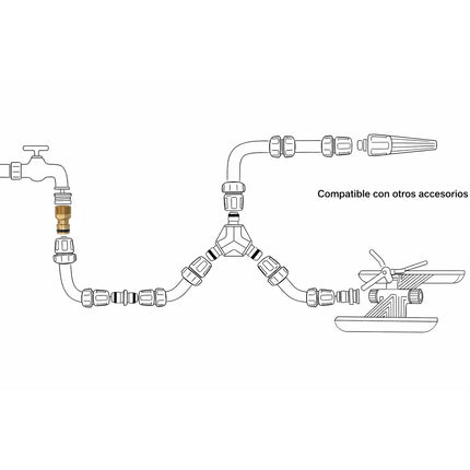 Adaptador Manguera Latón 1/2" Macho · Vista 4